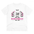 Generic Men's PC Cotton 50th Birthday Printed T Shirt (Color: White, Thread Count: 180GSM)