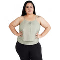 Generic Women's Casual Sleeveless Polka Print Green Top (Color:Grey, Material:Crepe)
