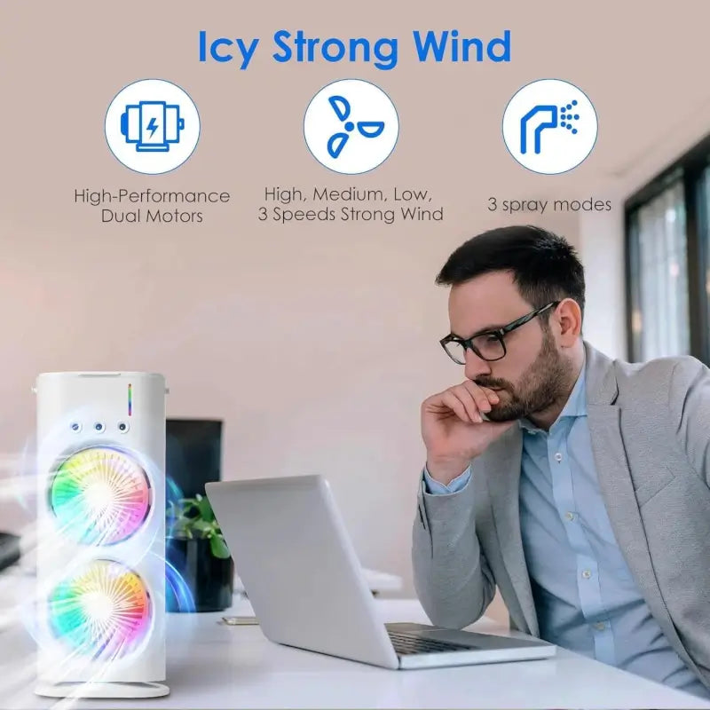 Double-Ended Spray Fan USB Rechargeable