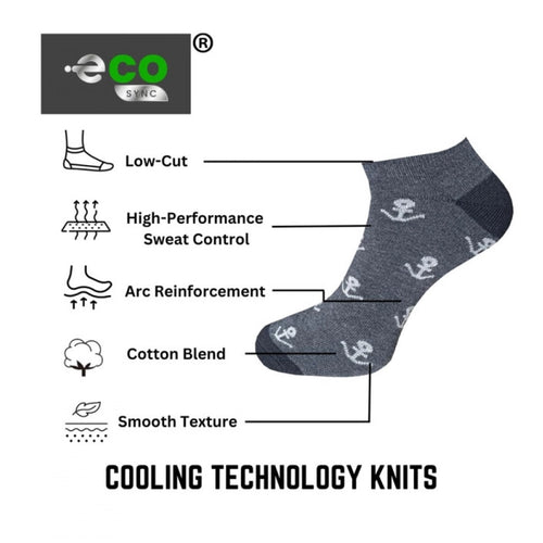 Generic 3_Pair Set Unisex Casual Cotton Printed Low Cut Socks (Multicolor)