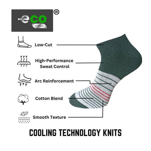 Generic 3_Pair Set Unisex Casual Cotton Printed Low Cut Socks (Multicolor)