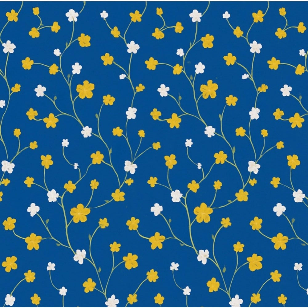 Generic Microfiber Floral Printed Single Bedsheet with 1 Pillow Cover (Blue)
